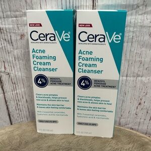 CeraVe Acne Foaming Cream Cleanser 5 fld oz.x 2